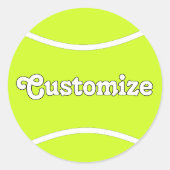 Personalisierter Text für Tennis- oder Spielername Runder Aufkleber (Vorderseite)