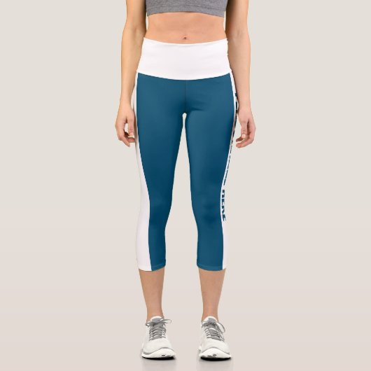 Personalisierter Text gestrichen Capri Leggings (Vorderseite)
