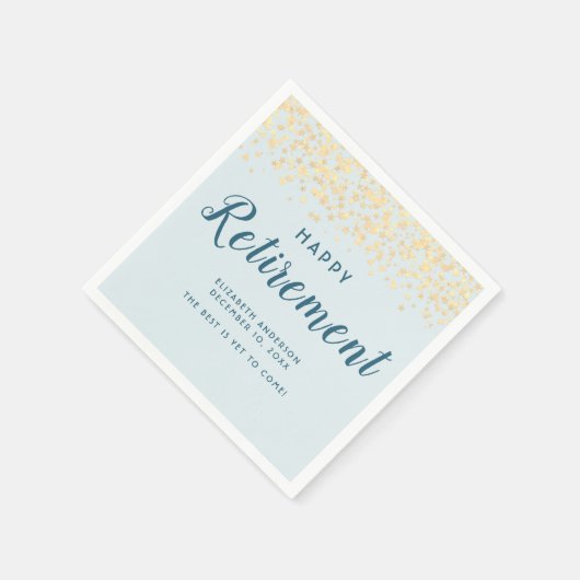 personalisierter Text "Happy Retirement" Serviette (Ecke)
