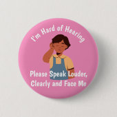 personalisierter Text Harry Hearing sprechen Loude Button (Vorderseite)