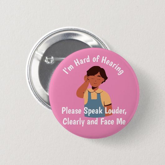 personalisierter Text Harry Hearing sprechen Loude Button (Vorne & Hinten)
