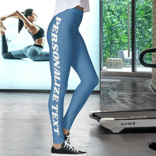 Personalisierter Text Katzenfoto Gedämpft Blau Neu Leggings