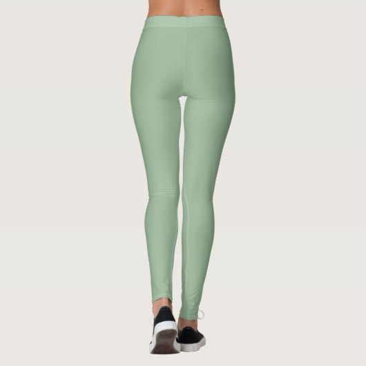 Personalisierter Text l Modern sage grün l Workout Leggings (Rückseite)