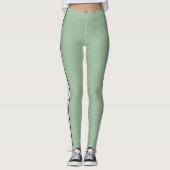 Personalisierter Text l Modern sage grün l Workout Leggings (Vorderseite)