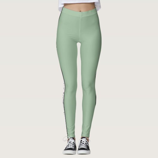 Personalisierter Text l Modern sage grün l Workout Leggings (Vorderseite)