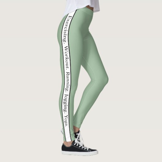 Personalisierter Text l Modern sage grün l Workout Leggings (Rechts)