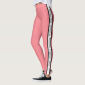 Personalisierter Text l Niedlich rosa Hintergrund Leggings (Links)