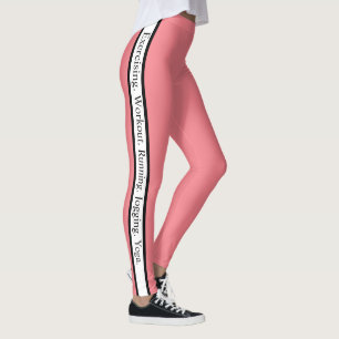 Personalisierter Text l Süße rosa Hintergrundfarbe Leggings