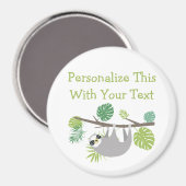 Personalisierter Text Lustiger Hängender Faultier Magnet (Vorderseite/Rückseite)