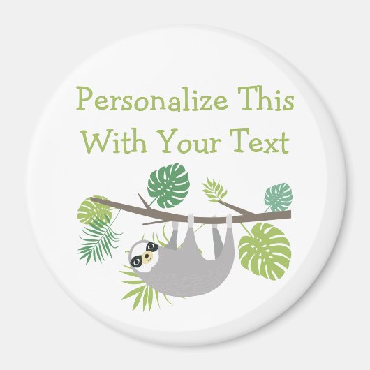 Personalisierter Text Lustiger Hängender Faultier Magnet (Vorne)