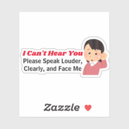Personalisierter Text - Mädchen mit schwerem Gehör Aufkleber