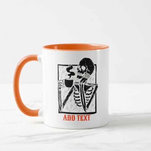 Personalisierter Text Name Skelett Kaffee Kaffee Tasse (Links)