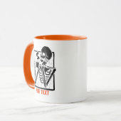 Personalisierter Text Name Skelett Kaffee Kaffee Tasse (Vorderseite Links)