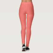 Personalisierter Text oder Name Korallenrosa Leggings (Rückseite)