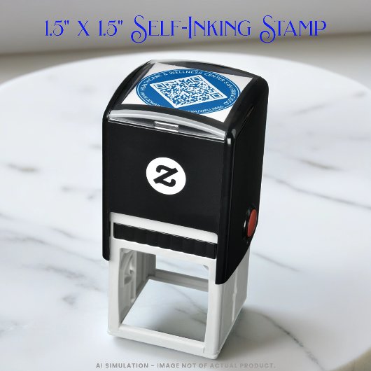 Personalisierter Text, QR-Code und URL-Runde Permastempel