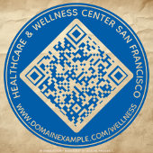 Personalisierter Text, QR-Code und URL-Runde Permastempel