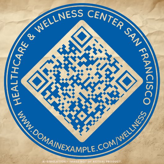 Personalisierter Text, QR-Code und URL-Runde Permastempel