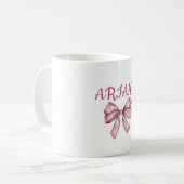 Personalisierter Text Rosa Schleife Tasse (Vorderseite Links)