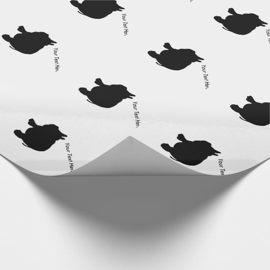 Personalisierter Text, schwarzes Minischwein Geschenkpapier (Ecke)