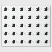 Personalisierter Text, schwarzes Minischwein Geschenkpapier (Flach)