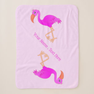 Personalisierter Text Sherpa Blanket Rosa Flamingo Sherpadecke