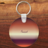 Personalisierter Text Sunset Lila Button Schlüssel Schlüsselanhänger (Vorderseite)