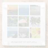 Personalisierter Text und Foto Collage Hawaii Glasuntersetzer (Rückseite)