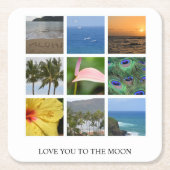 Personalisierter Text und Foto Collage Hawaii Wedd Rechteckiger Pappuntersetzer (Vorderseite)