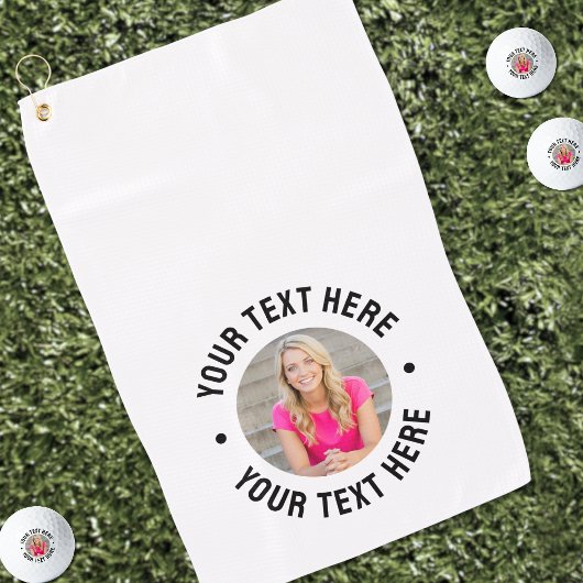 Personalisierter Text und Foto Golfhandtuch