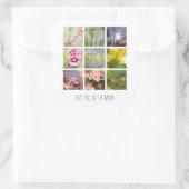 Personalisierter Text und FotoCollage Quadratischer Aufkleber (Tasche)