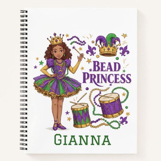 Personalisierter Text von Bead Princess - Mardi Gr Notizblock (Vorderseite)
