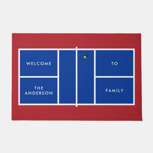 Personalisierter Text von Pickleball Court Fußmatte (Vorderseite)