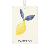 Personalisierter Text von Wasserfarben-Zitronen Autolufterfrischer (Rückseite)