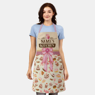 Personalisierter Text, Wasserfarb-Cupcake und Dess Schürze