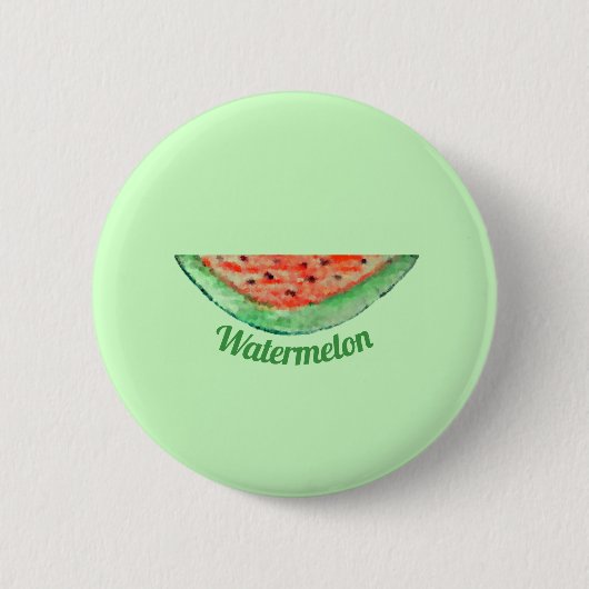Personalisierter Text Watermelon Frucht Name in gr Button (Vorderseite)