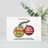 Personalisierter Text Weihnachtsbaum Baubles Carto Einladung (Stehend Vorderseite)