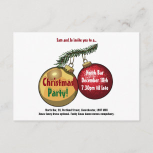 Personalisierter Text Weihnachtsbaum Baubles Carto Einladung