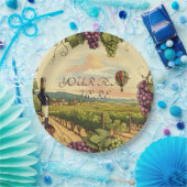 Personalisierter Text Wein Land Heißluftballon Pappteller (Party)