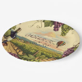 Personalisierter Text Wein Land Heißluftballon Pappteller (Schrägansicht)