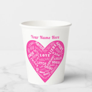 Personalisierter Text zur Liebe von Hochzeitspapie Pappbecher
