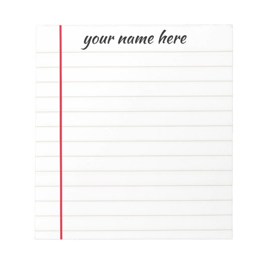 Personalisierter Textepad Notizblock (Vorderseite)