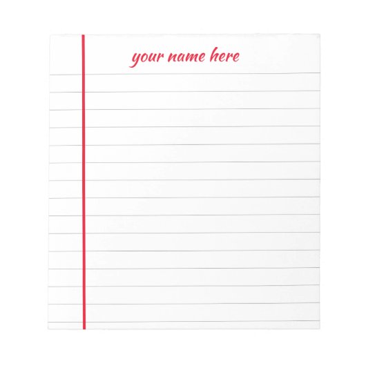 Personalisierter Textepad Notizblock (Vorderseite)