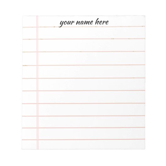 Personalisierter Textepad Notizblock (Vorderseite)