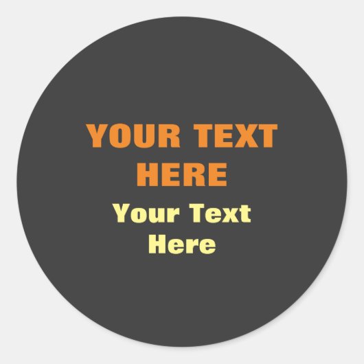 Personalisierter Textersetzung durch Slogan Black Runder Aufkleber (Vorderseite)