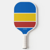 Personalisierter Textname für einen Farbblock Pickleball Schläger (Rückseite)