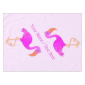 Personalisierter Textname Tableclout Rosa Flamingo Tischdecke (Vorderseite (Horizontal))