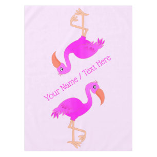 Personalisierter Textname Tableclout Rosa Flamingo Tischdecke
