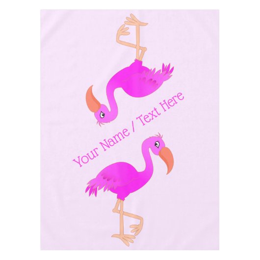 Personalisierter Textname Tableclout Rosa Flamingo Tischdecke (Vorderseite)