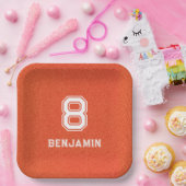 Personalisierter texturierter Basketball Pappteller (Party)
