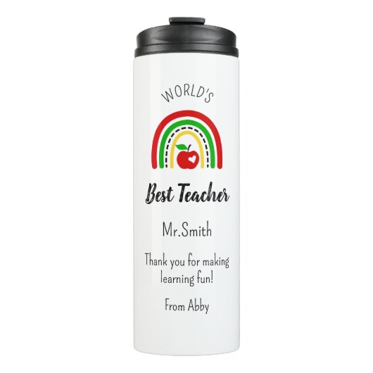 Personalisierter Thermobecher 'Bester Lehrer der W Thermosbecher (Vorderseite)